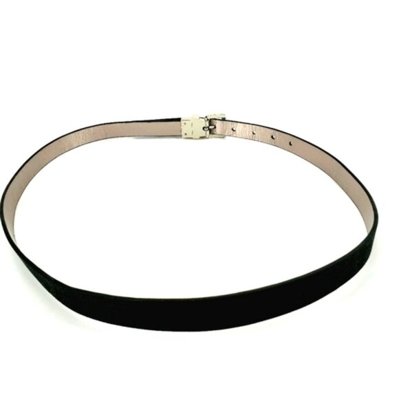 Michael Kors Women's Waist 36" to 39" Black Casual Textured MK Print Belt - Picture 4 of 9